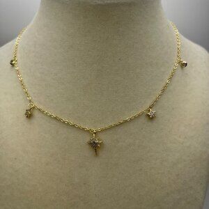 B.B. Lila Follow the Stars Triple Gold Plating Necklace, Preowned